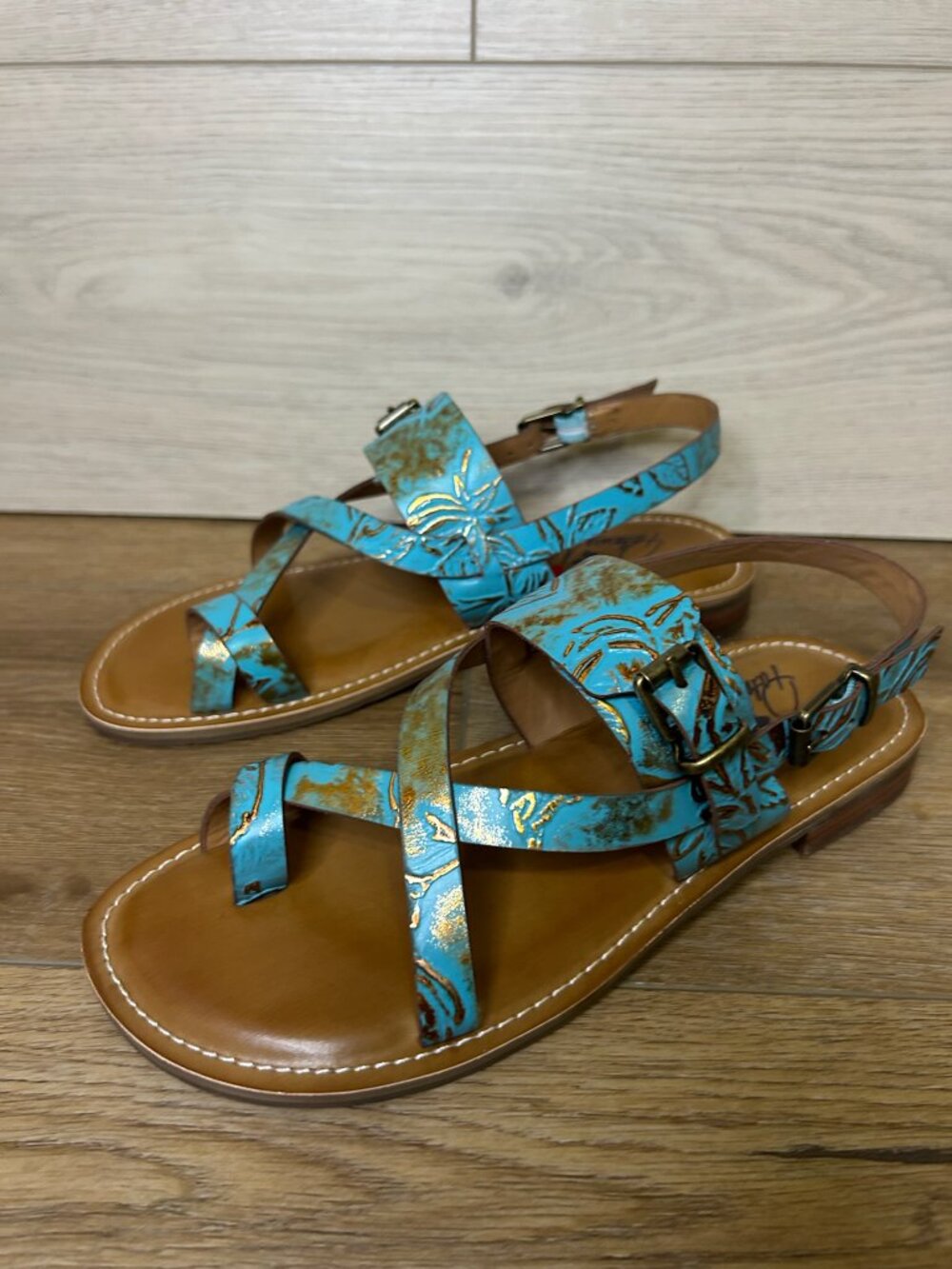 Patricia Nash Fidella Turquoise Sandals 7 - Picture 2 of 5